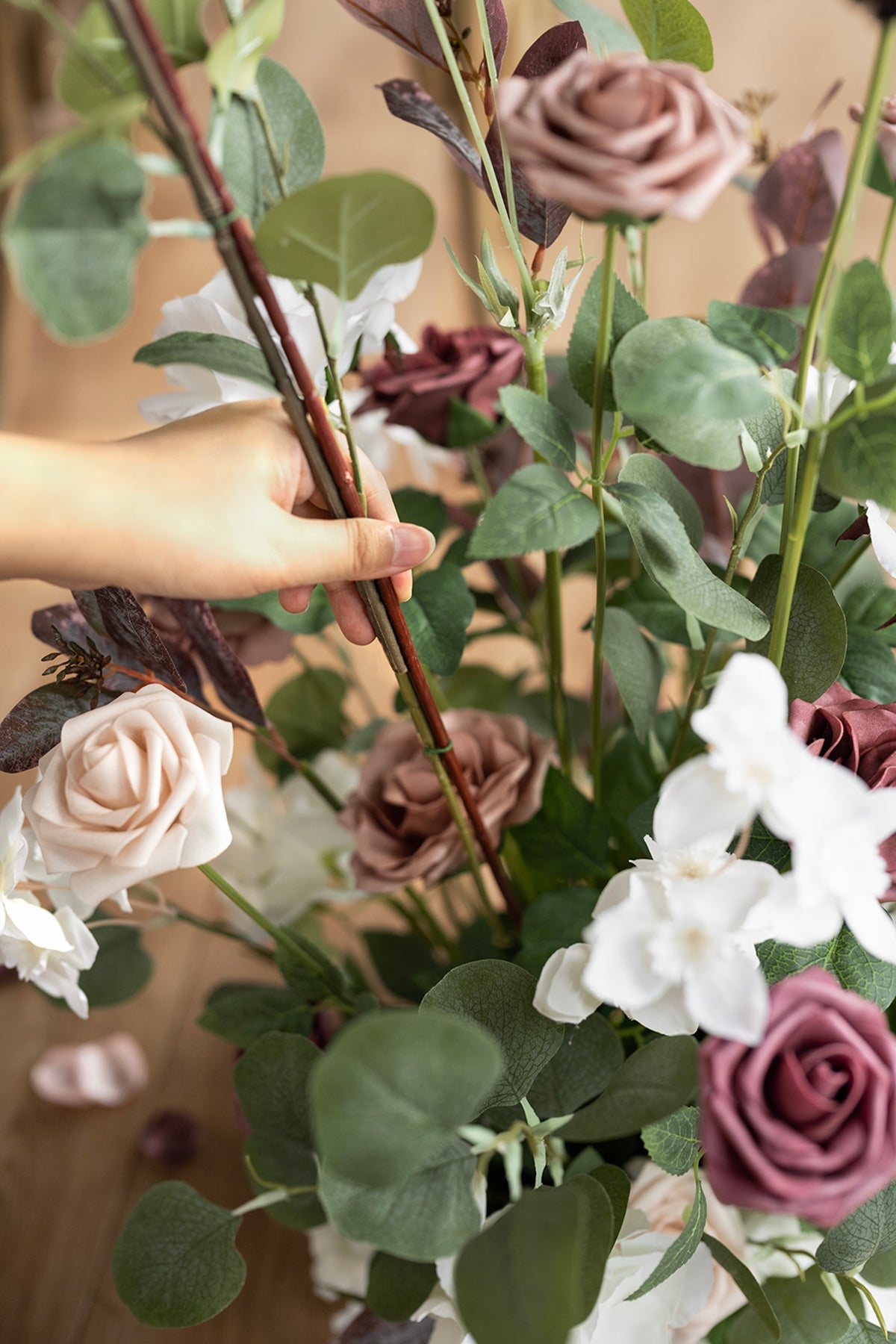 Altar Decor Free-Standing Flowers in Dusty Rose & Mauve | Clearance