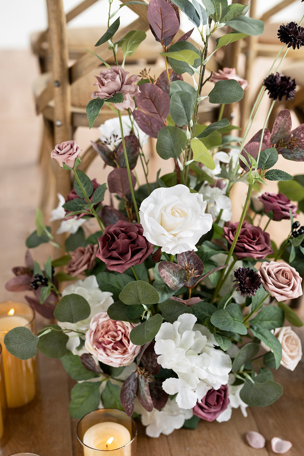Altar Decor Free-Standing Flowers in Dusty Rose & Mauve | Clearance