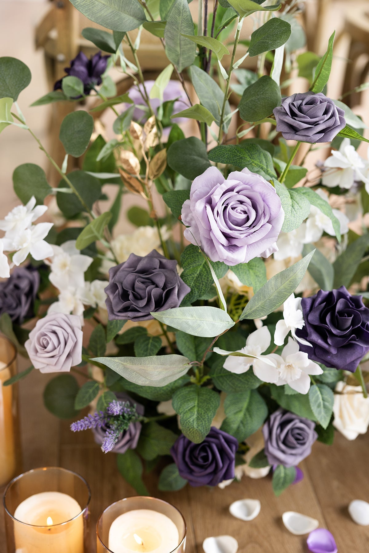 Altar Decor Free-Standing Flowers in Lilac & Gold