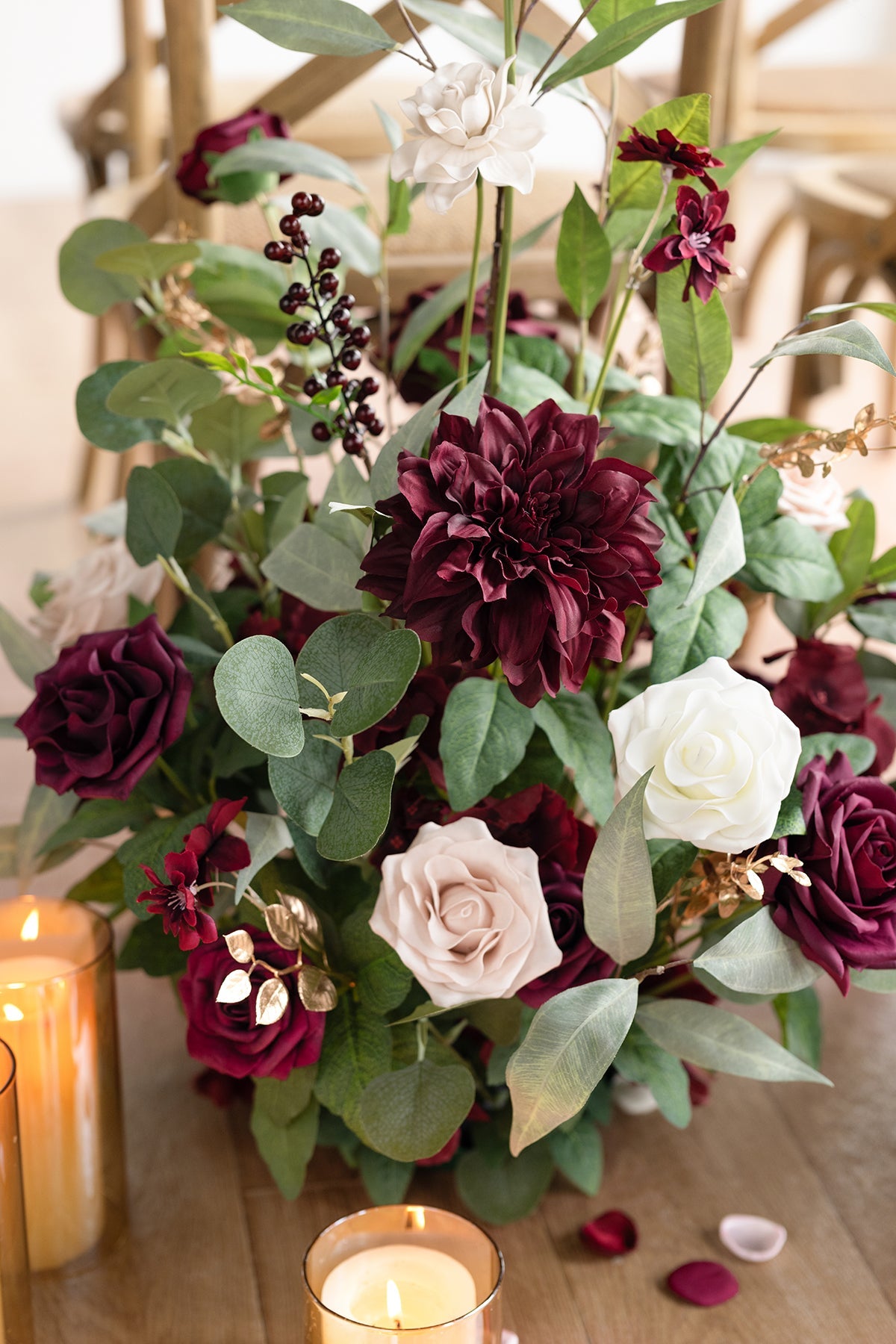 Altar Decor Free-Standing Flowers in Romantic Marsala