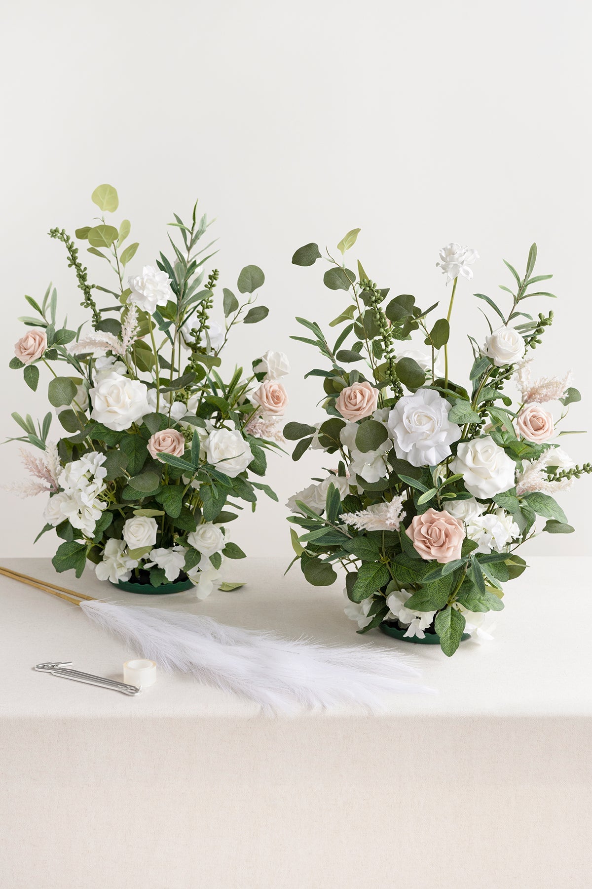 Altar Decor Free-Standing Flowers in White & Sage