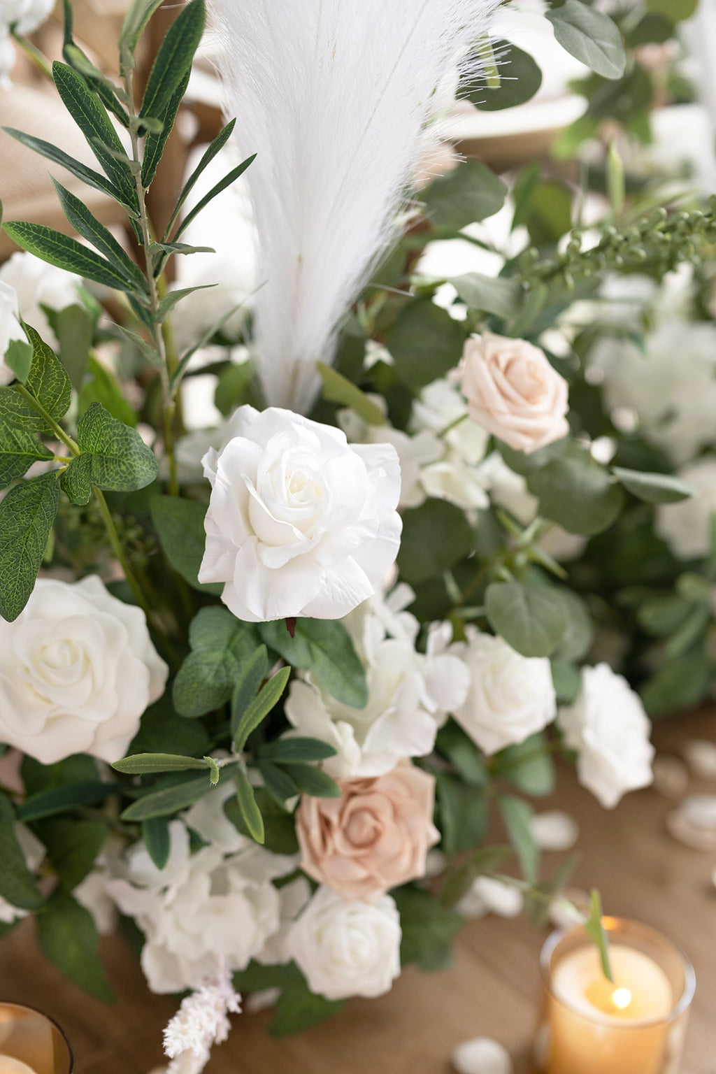 Altar Decor Free-Standing Flowers in White & Sage