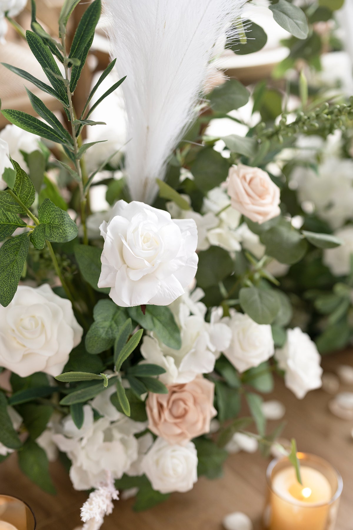 Altar Decor Free-Standing Flowers in White & Sage