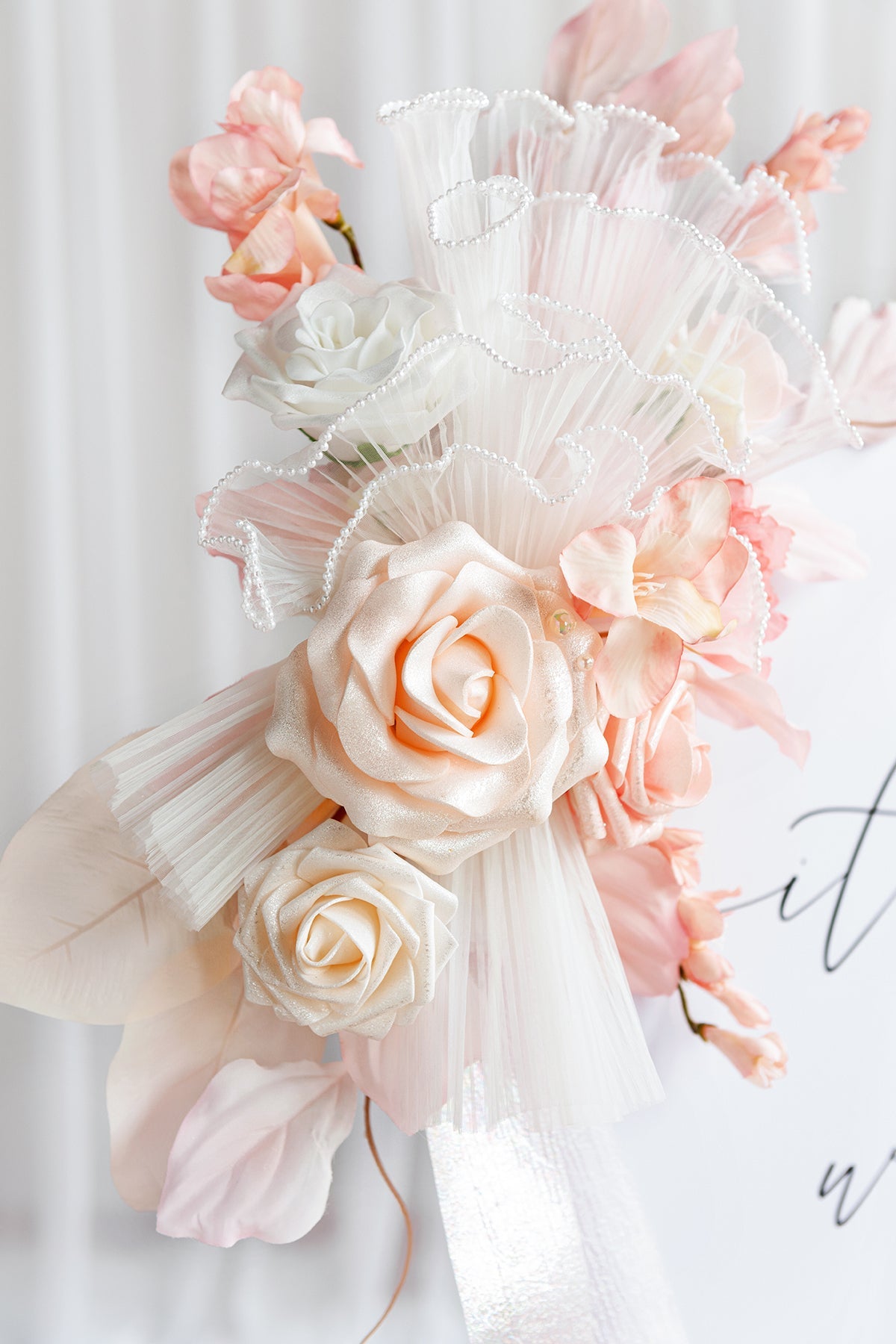 Combo Set Flower Sign Decor in Glowing Blush & Pearl | Clearance
