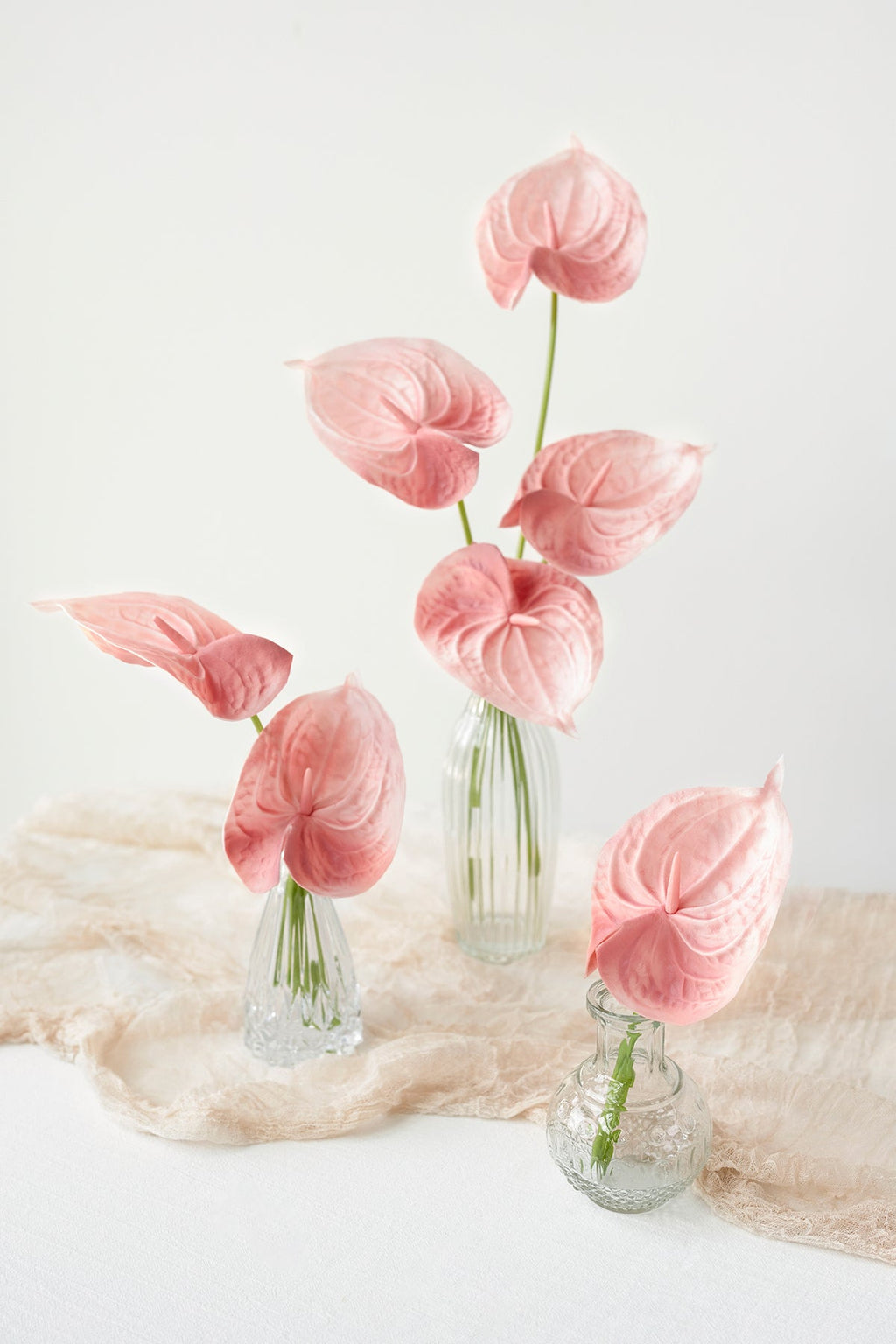 15" Anthurium Flowers with Stem - 5 Colors