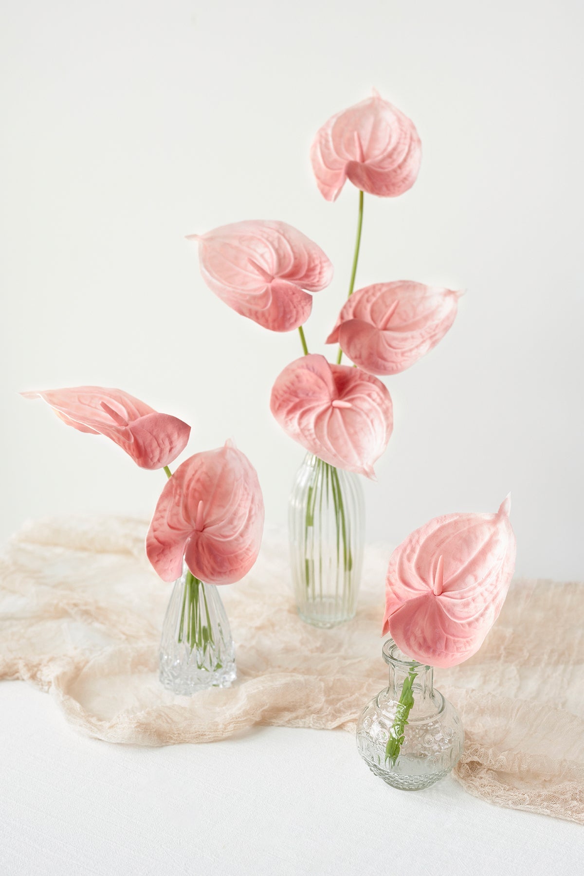 15" Anthurium Flowers with Stem - 5 Colors