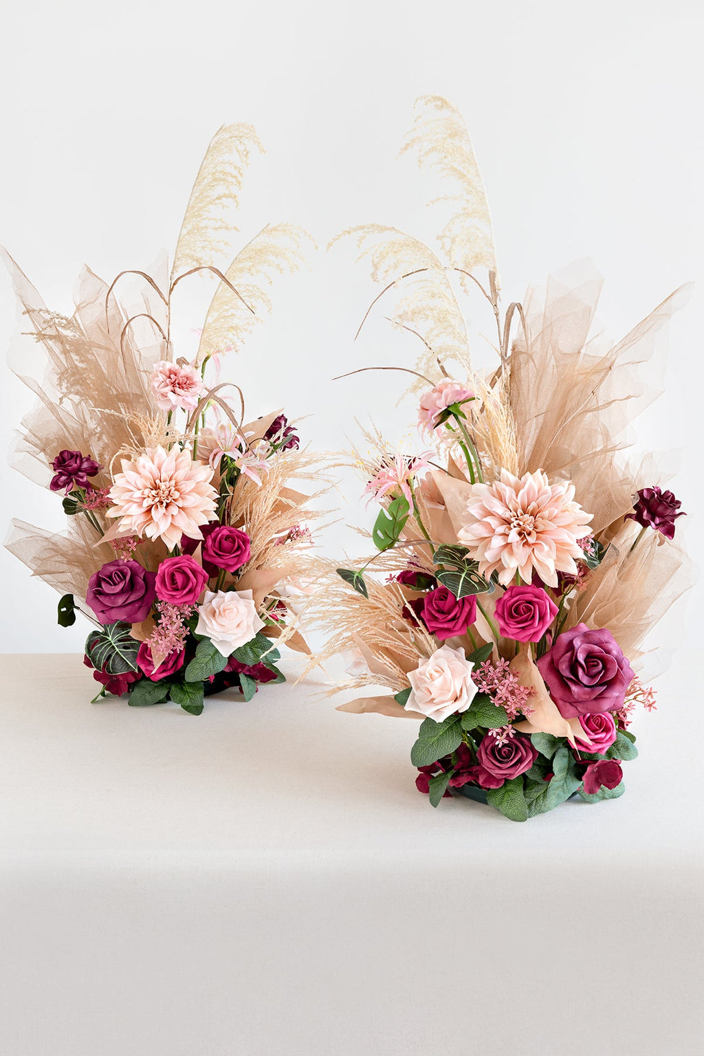 Altar Decor Free-Standing Flowers in Valentine Magenta | Clearance