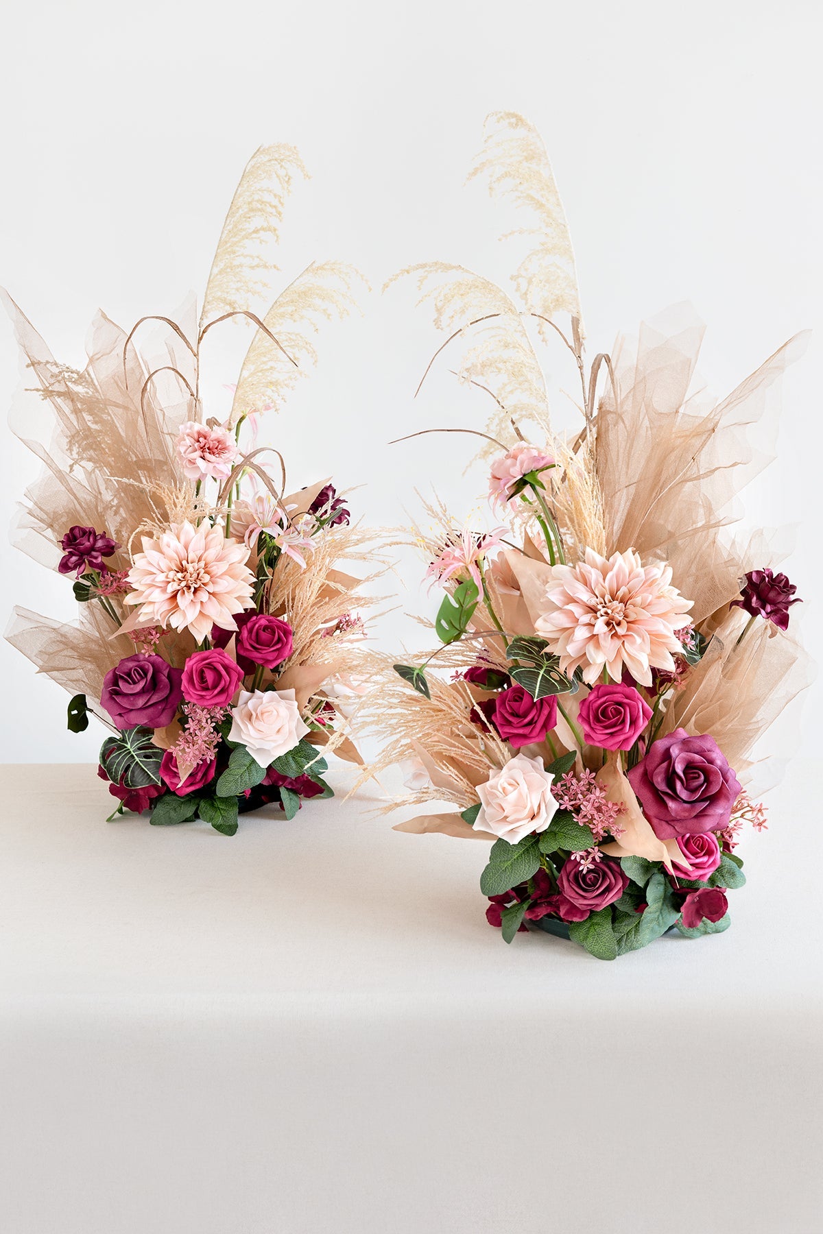 Altar Decor Free-Standing Flowers in Valentine Magenta | Clearance