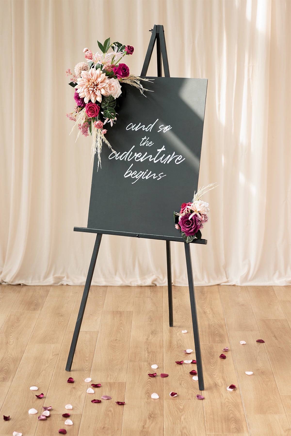 Combo Set Flower Sign Decor in Valentine Magenta | Clearance
