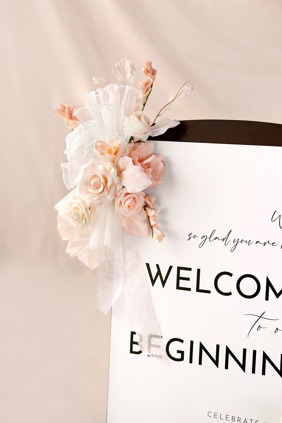 Combo Set Flower Sign Decor in Glowing Blush & Pearl | Clearance