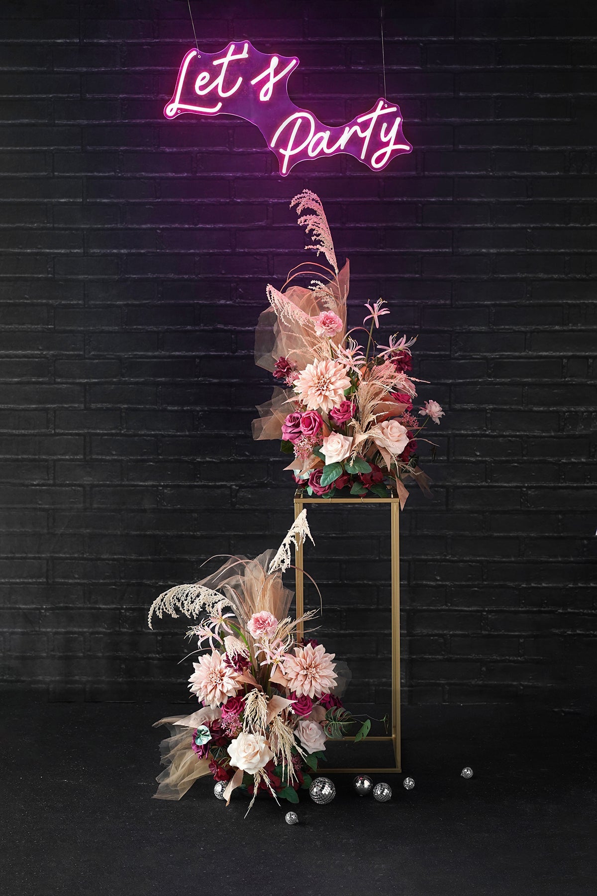 Altar Decor Free-Standing Flowers in Valentine Magenta | Clearance