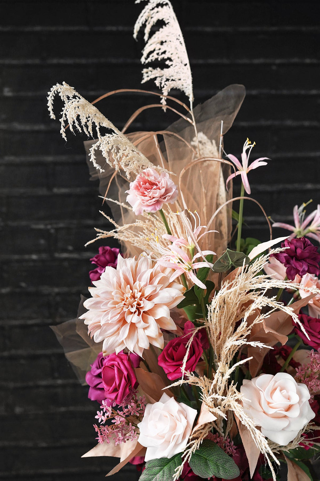 Altar Decor Free-Standing Flowers in Valentine Magenta | Clearance