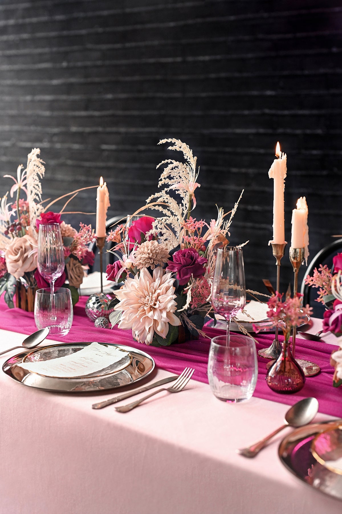 Centerpiece Flower Arrangements in Valentine Magenta | Clearance