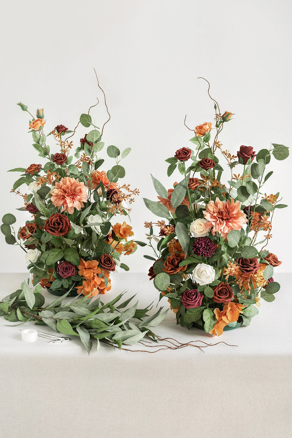 Altar Decor Free-Standing Flowers in Sunset Terracotta