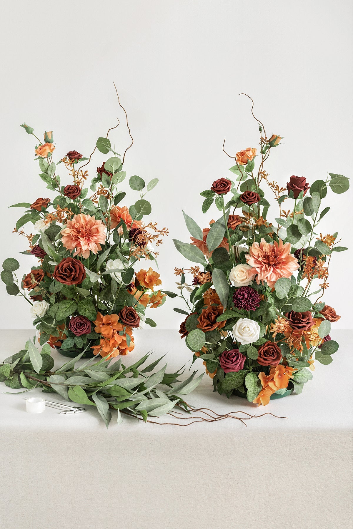 Altar Decor Free-Standing Flowers in Sunset Terracotta