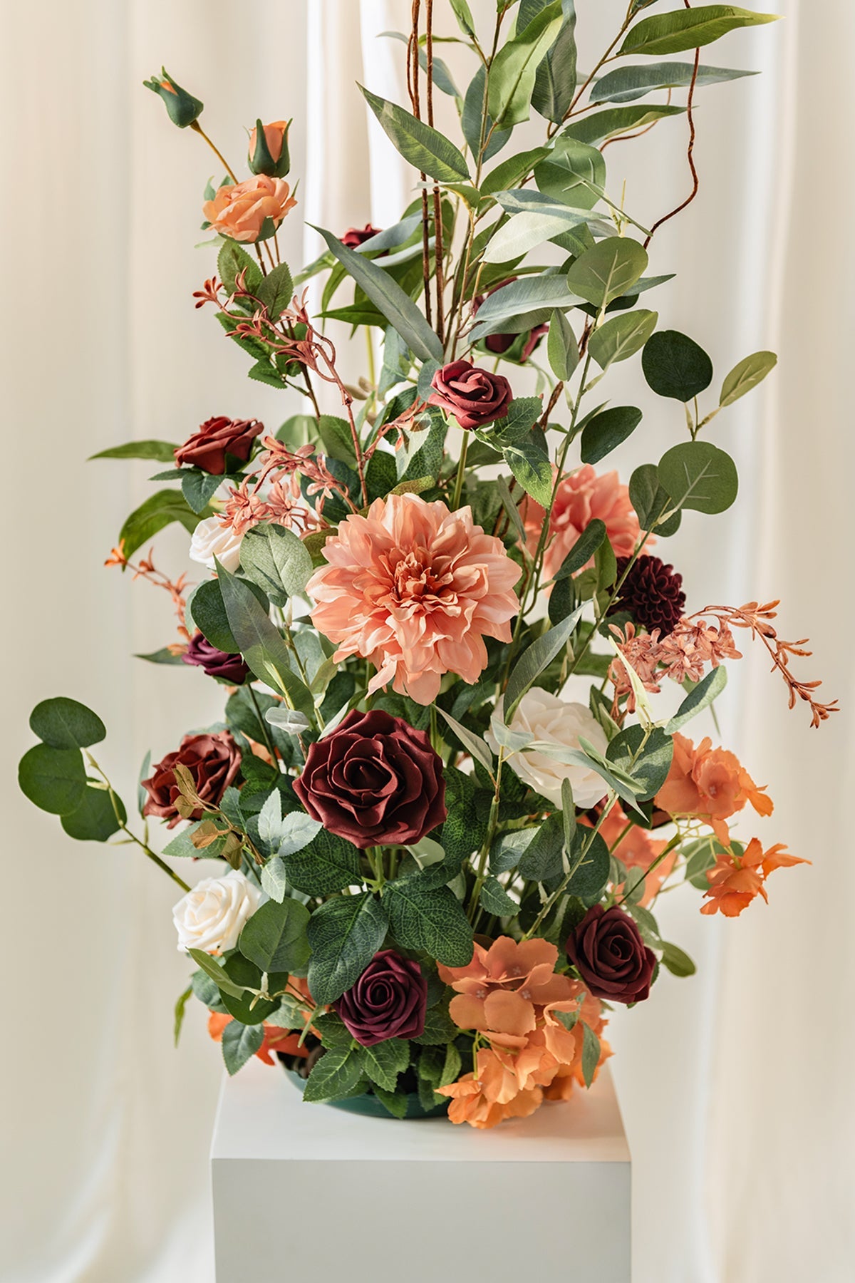 Altar Decor Free-Standing Flowers in Sunset Terracotta