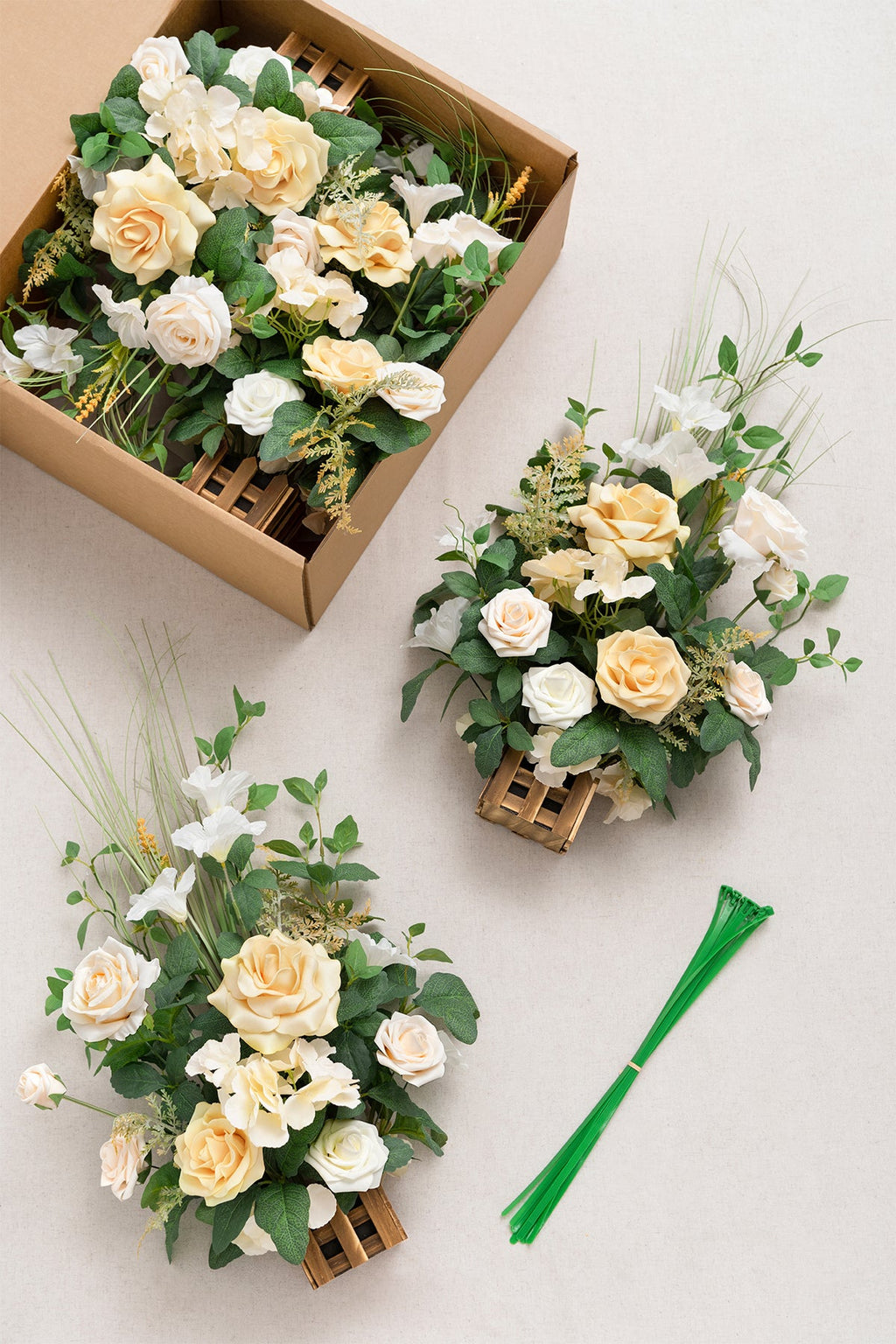 Wedding Aisle Runner Flower Arrangement in Lemonade Yellow