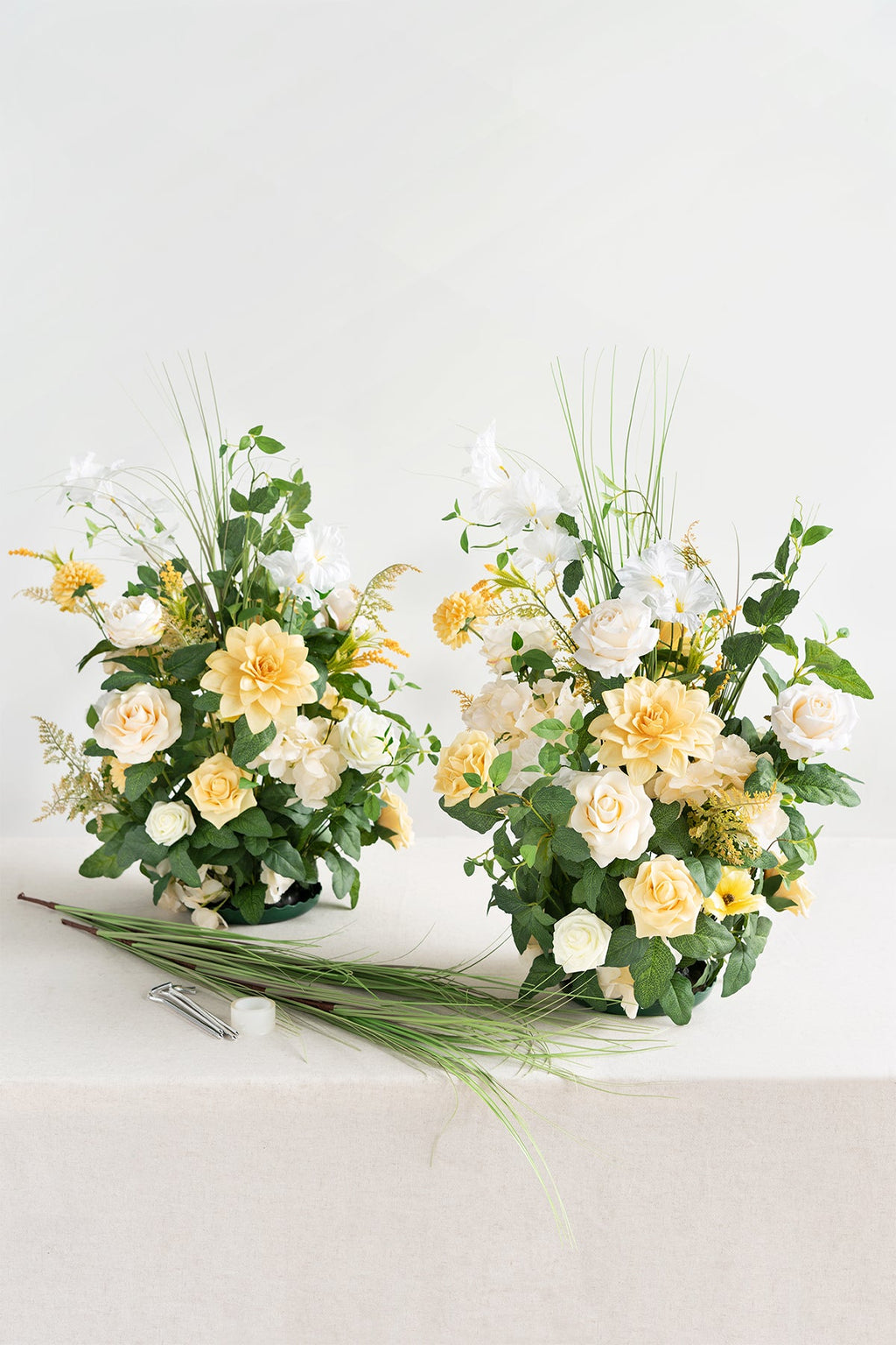Altar Decor Free-Standing Flowers in Lemonade Yellow