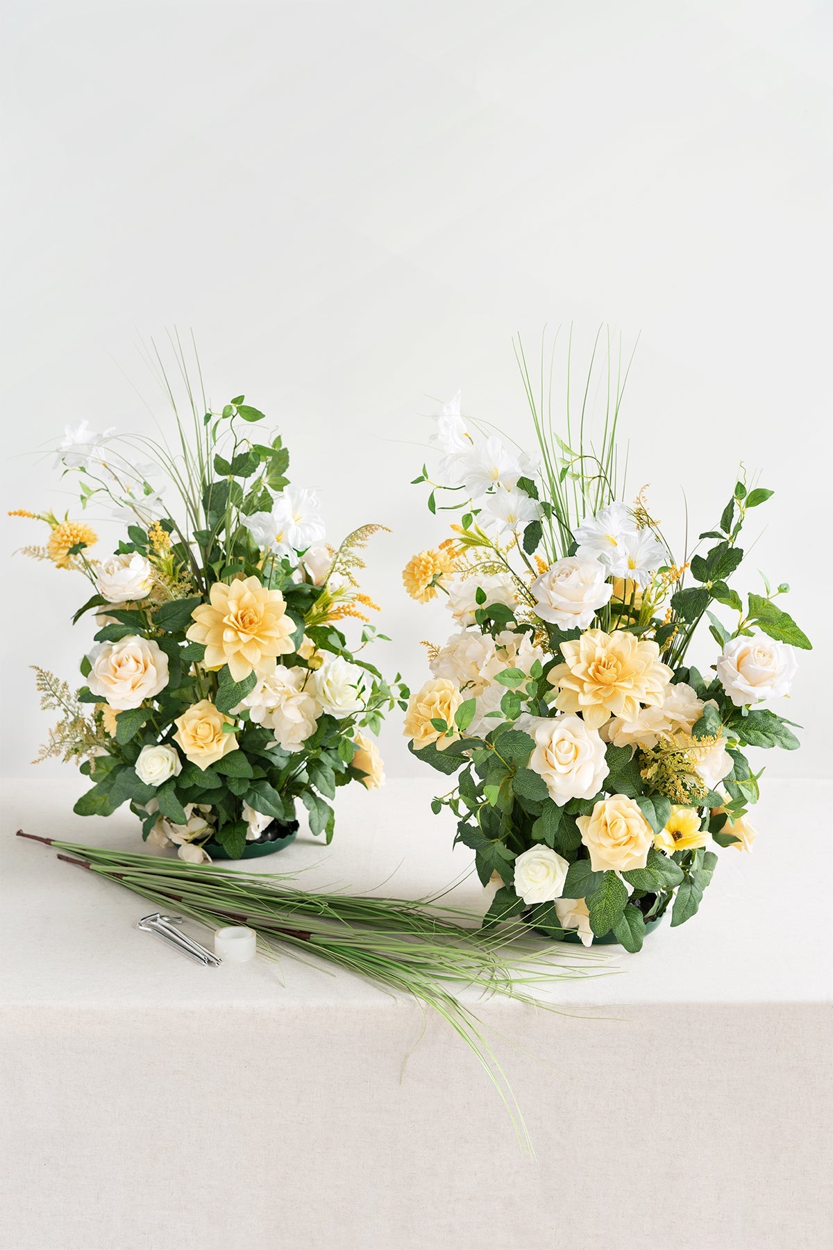 Altar Decor Free-Standing Flowers in Lemonade Yellow