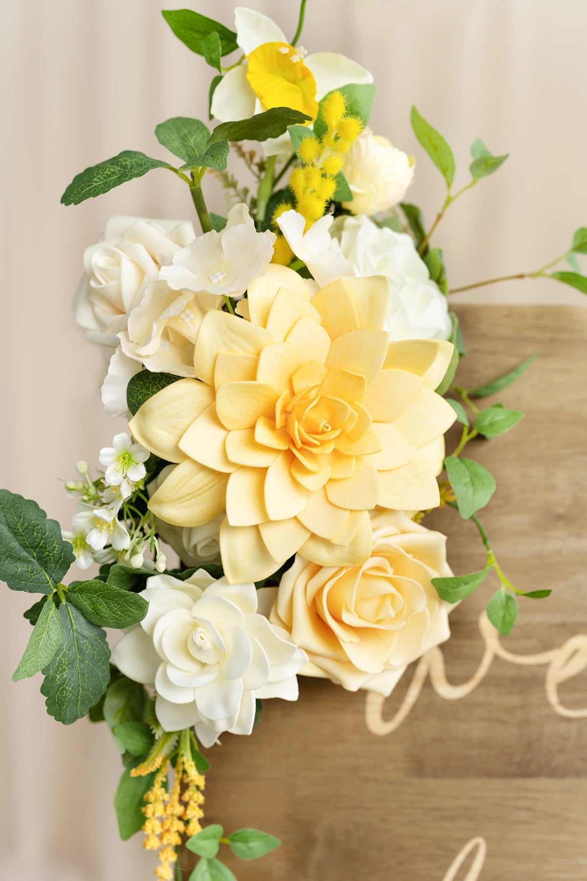 Combo Set Flower Sign Decor in Lemonade Yellow