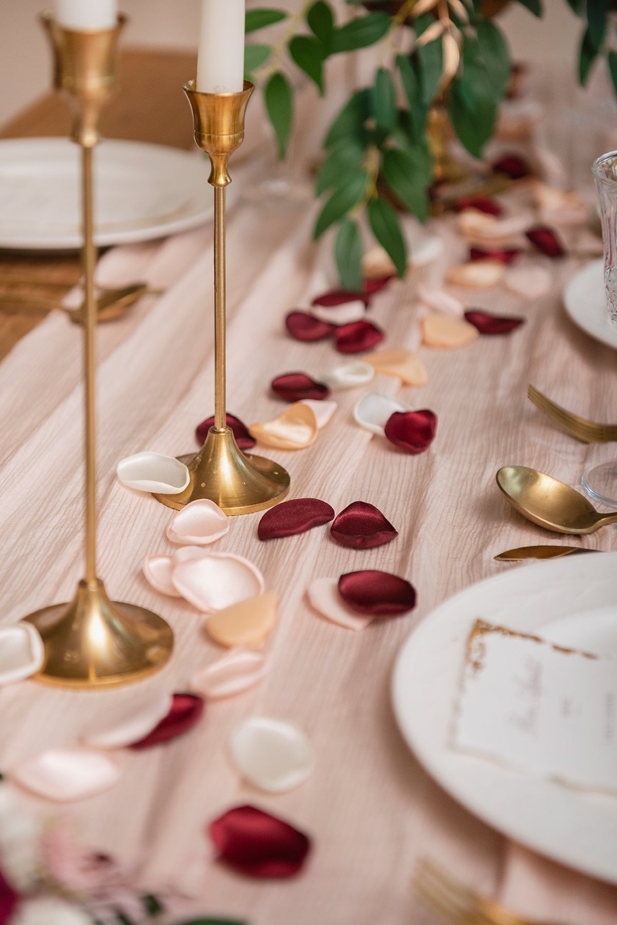 Silk Rose Petals in Glamour Burgundy