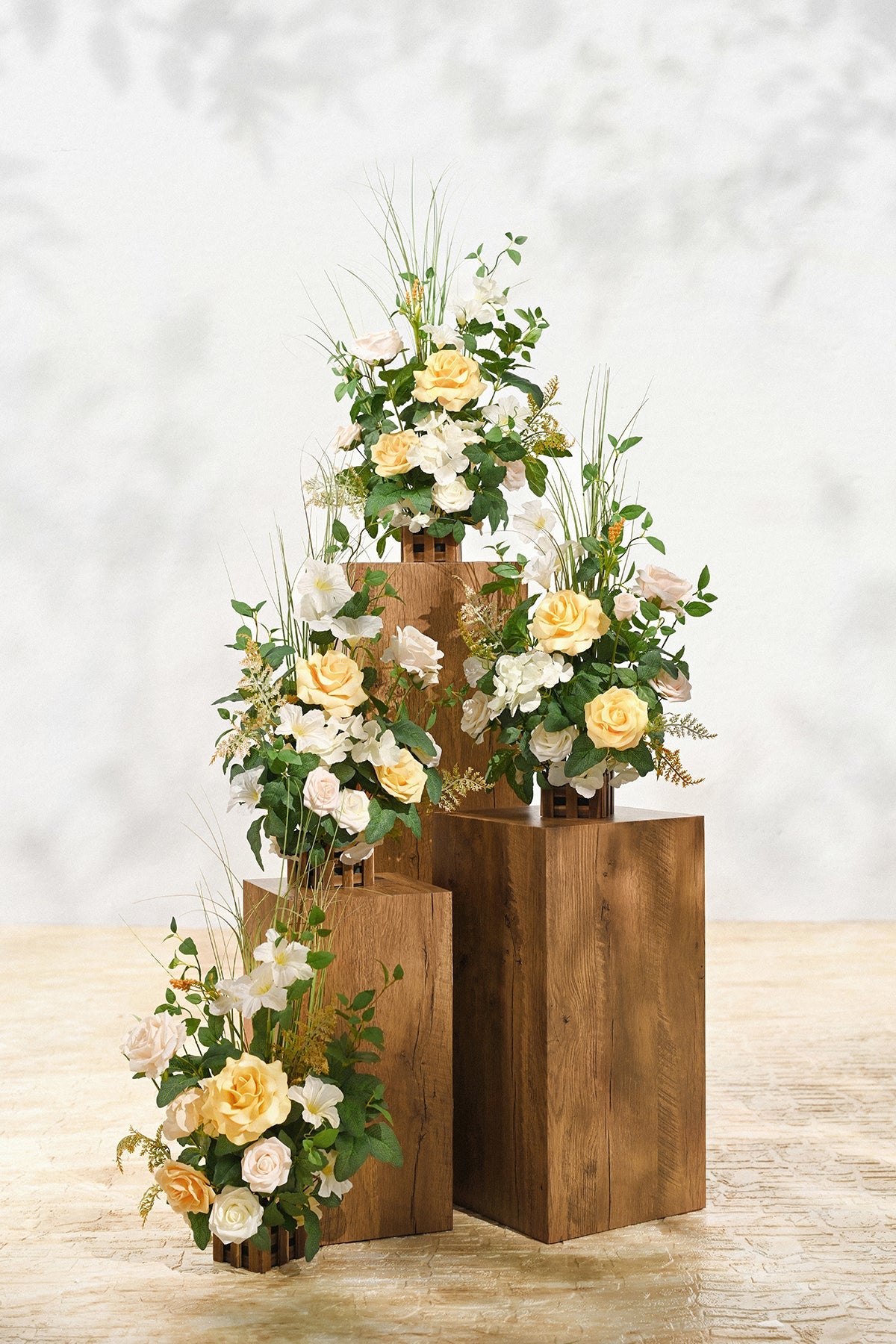 Wedding Aisle Runner Flower Arrangement in Lemonade Yellow