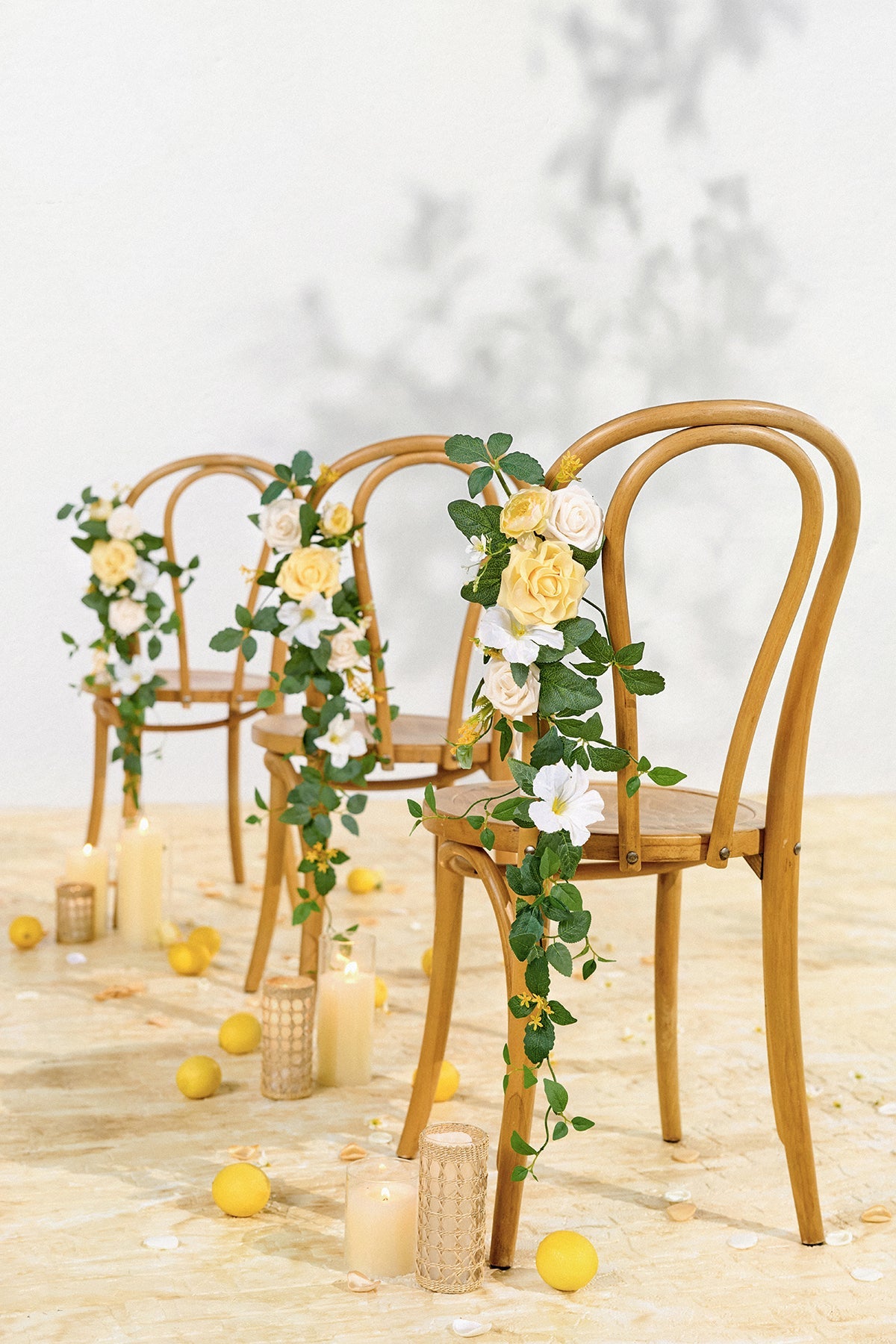 Wedding Hanging Chair Back Decoration in Lemonade Yellow | Clearance