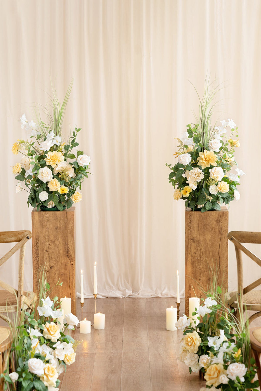 Altar Decor Free-Standing Flowers in Lemonade Yellow
