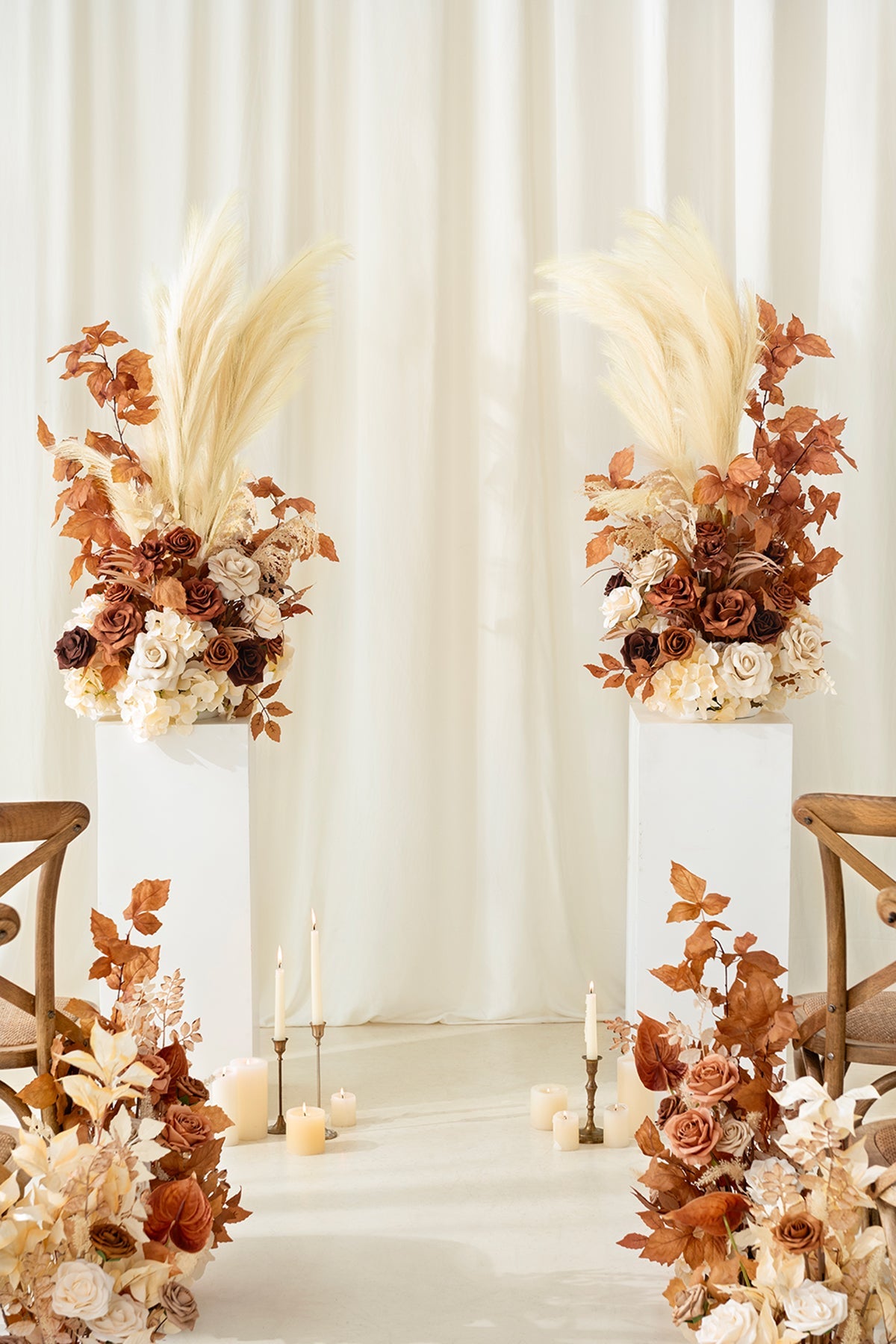 Altar Decor Free-Standing Flowers in Rust & Sepia