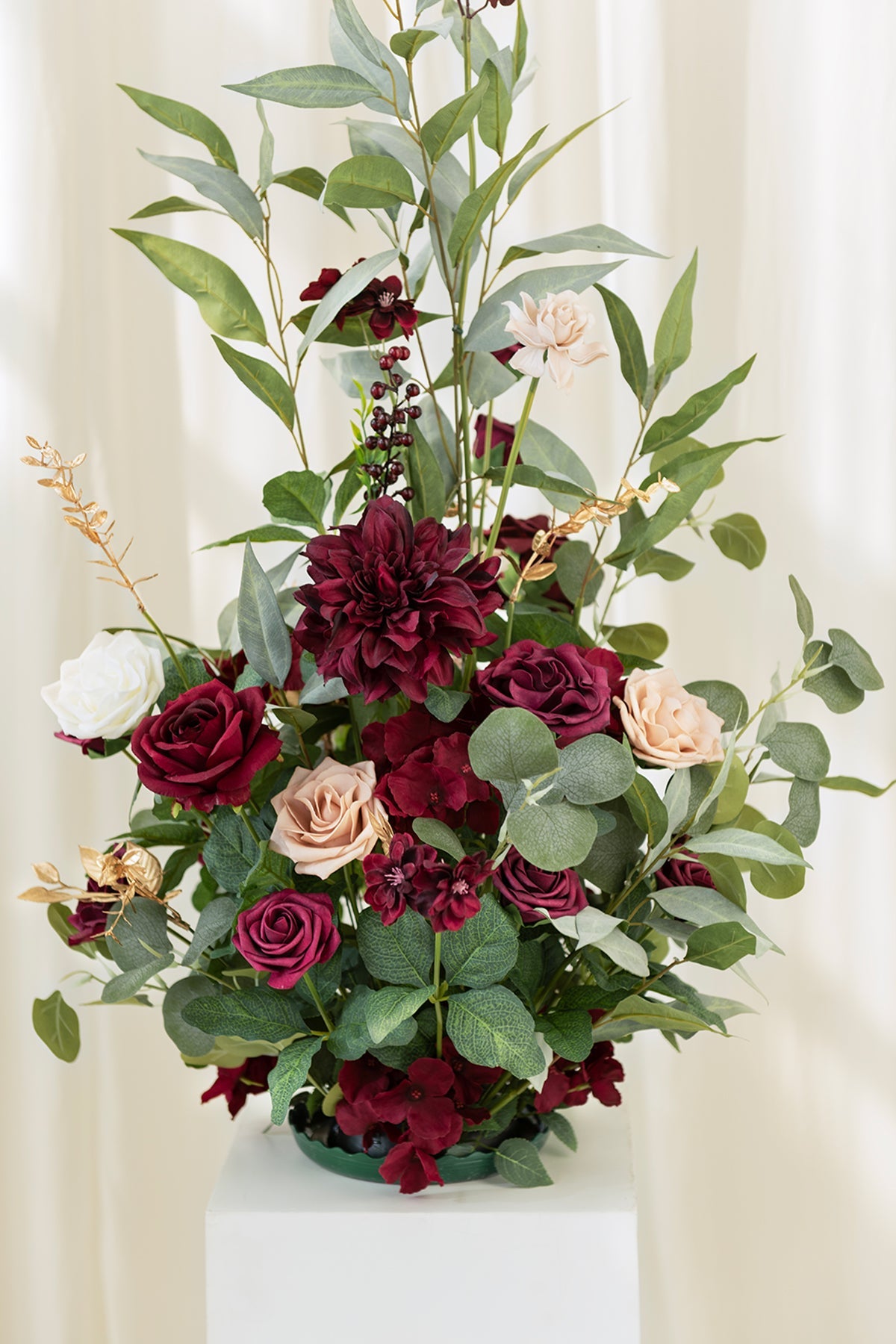 Altar Decor Free-Standing Flowers in Romantic Marsala