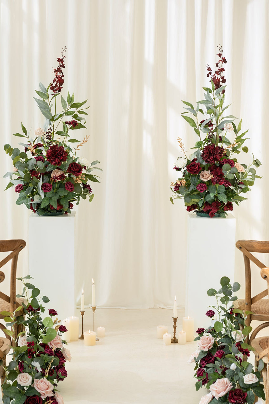 Altar Decor Free-Standing Flowers in Romantic Marsala