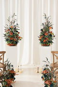 Altar Decor Free-Standing Flowers in Dark Teal & Burnt Orange | Clearance