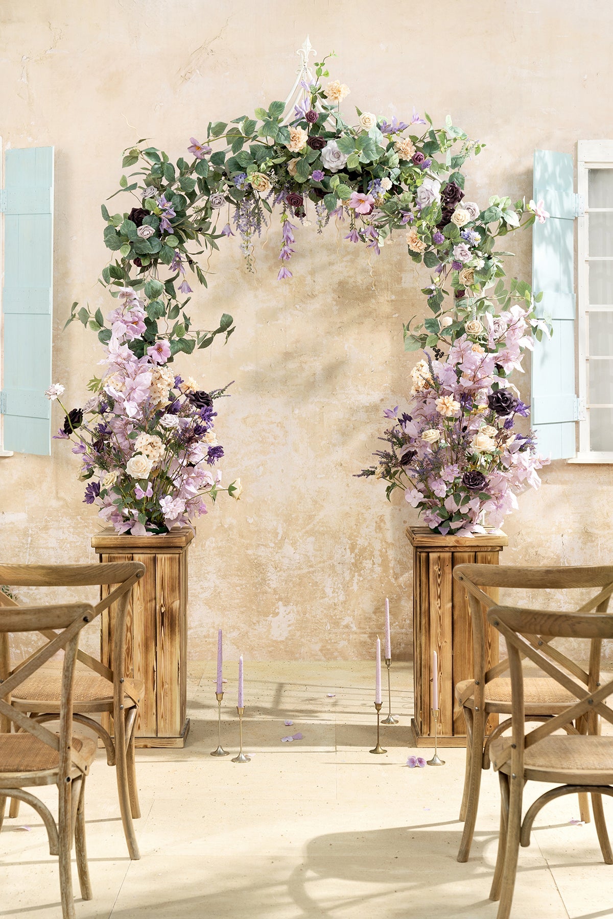 Altar Decor Free-Standing Flowers in French Lavender & Plum