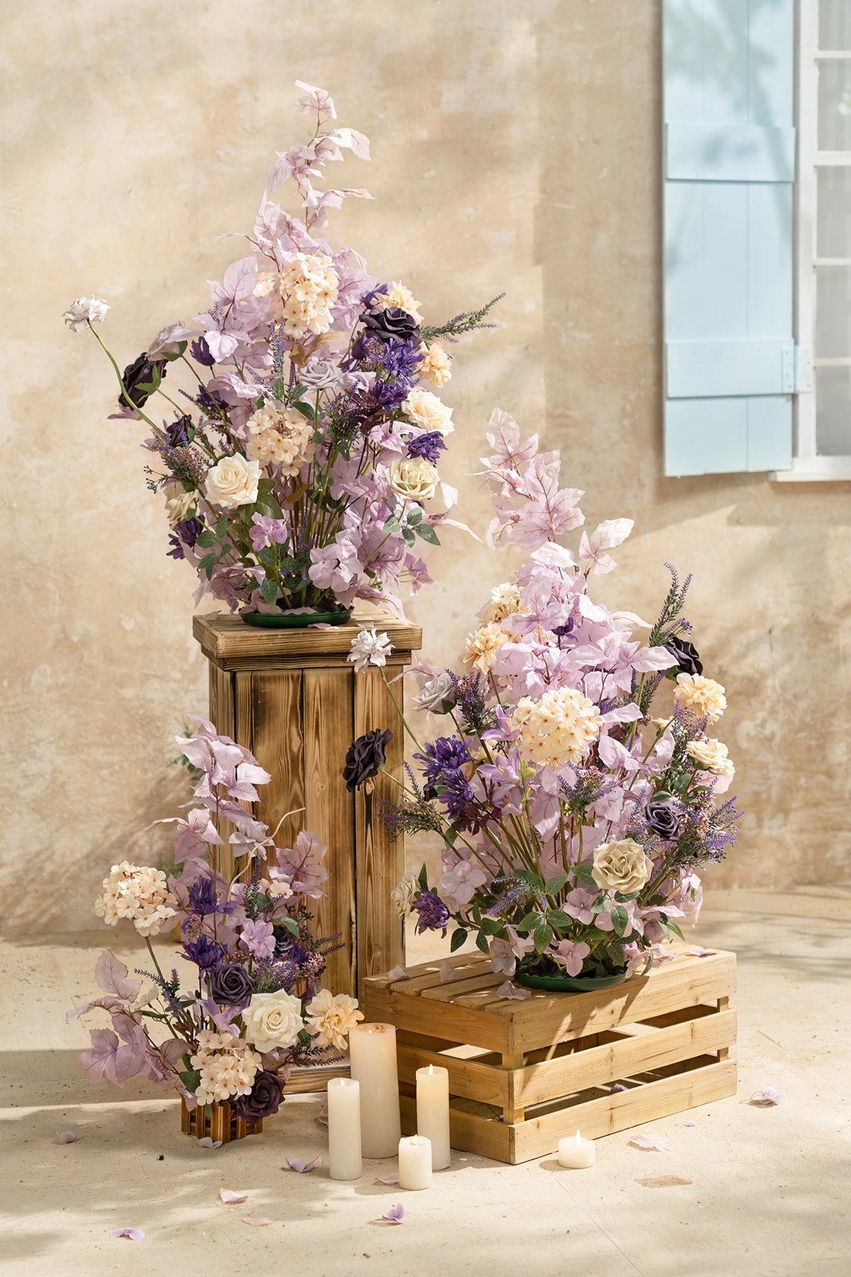 Altar Decor Free-Standing Flowers in French Lavender & Plum