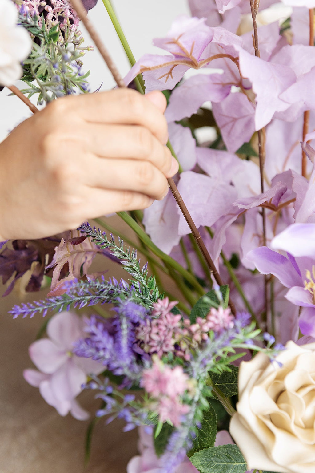 Altar Decor Free-Standing Flowers in French Lavender & Plum