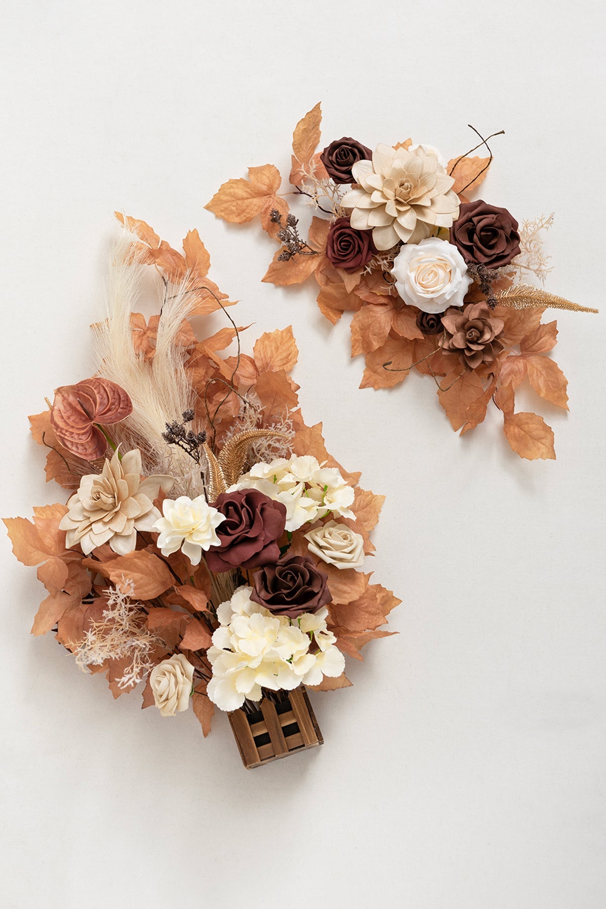 Deluxe Combo Set Flower Sign Decor in Rust & Sepia