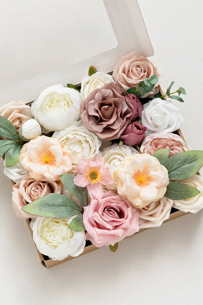 DIY Designer Flower Boxes in Dusty Rose & Cream