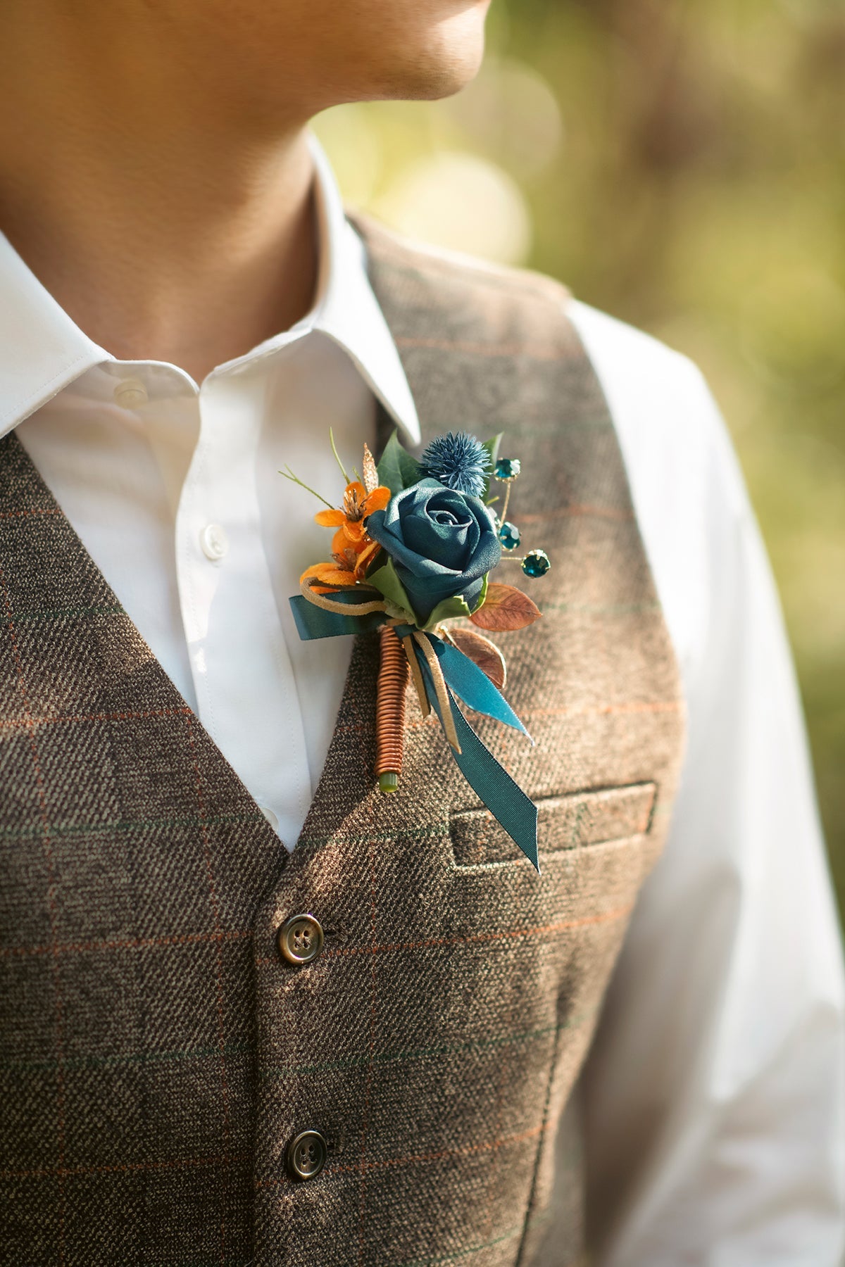 Pre-Arranged Wedding Flower Packages in Dark Teal & Burnt Orange
