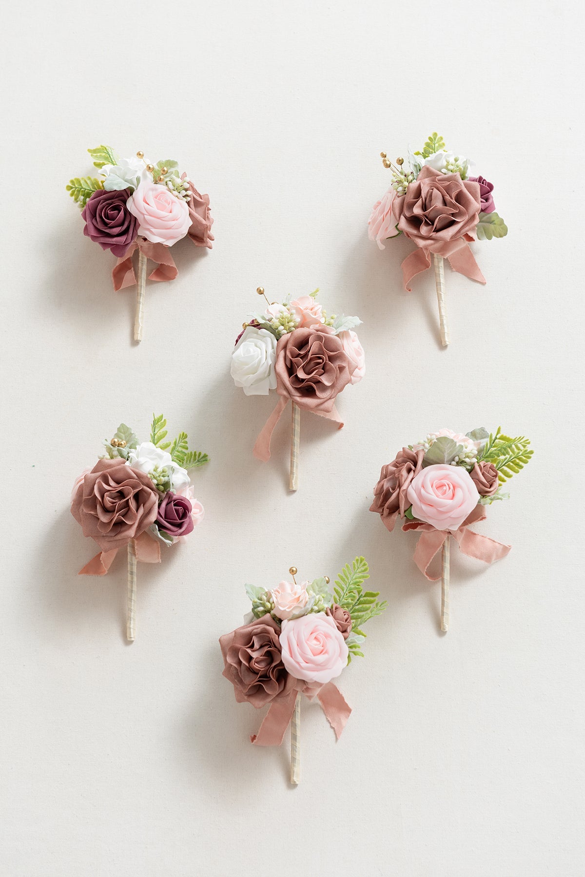 Mini Premade Flower Centerpiece Set in Dusty Rose & Cream