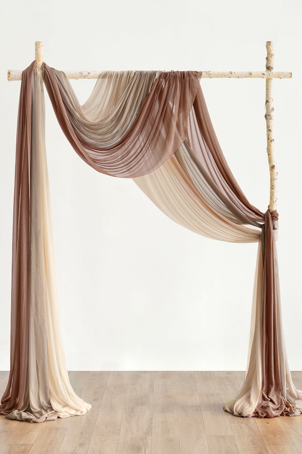 Wedding Arch Drapes in Rust & Sepia