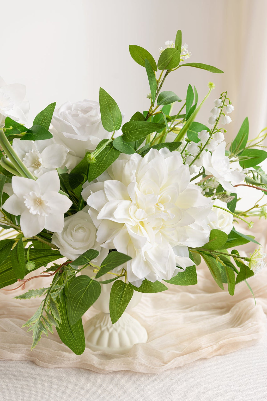 Large Floral Centerpiece Set in May Lily & Olive