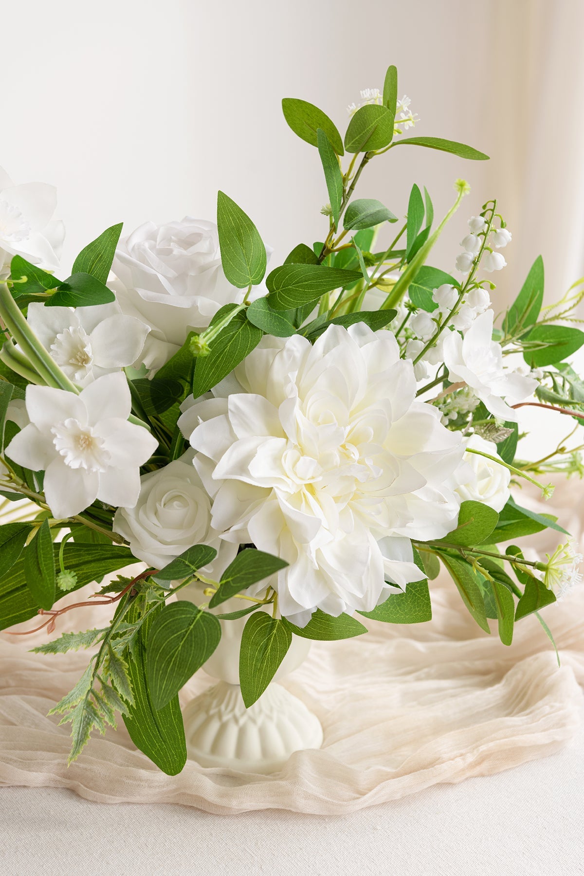 Large Floral Centerpiece Set in May Lily & Olive