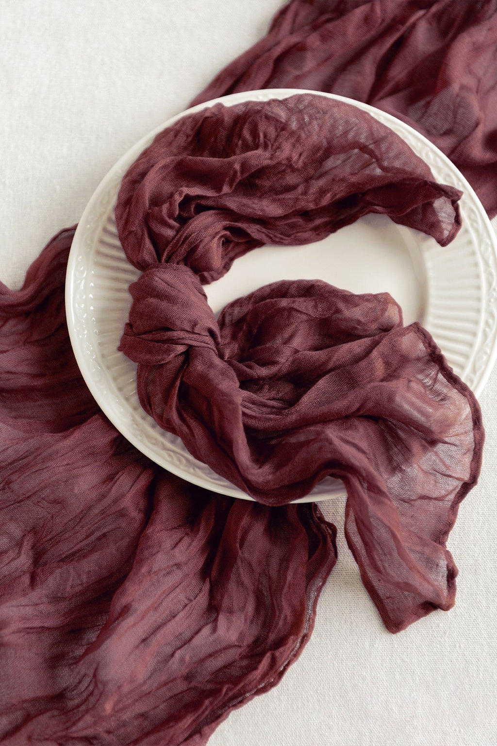 Cheesecloth Napkins & Table Runner Set for Reception - 12 Colors