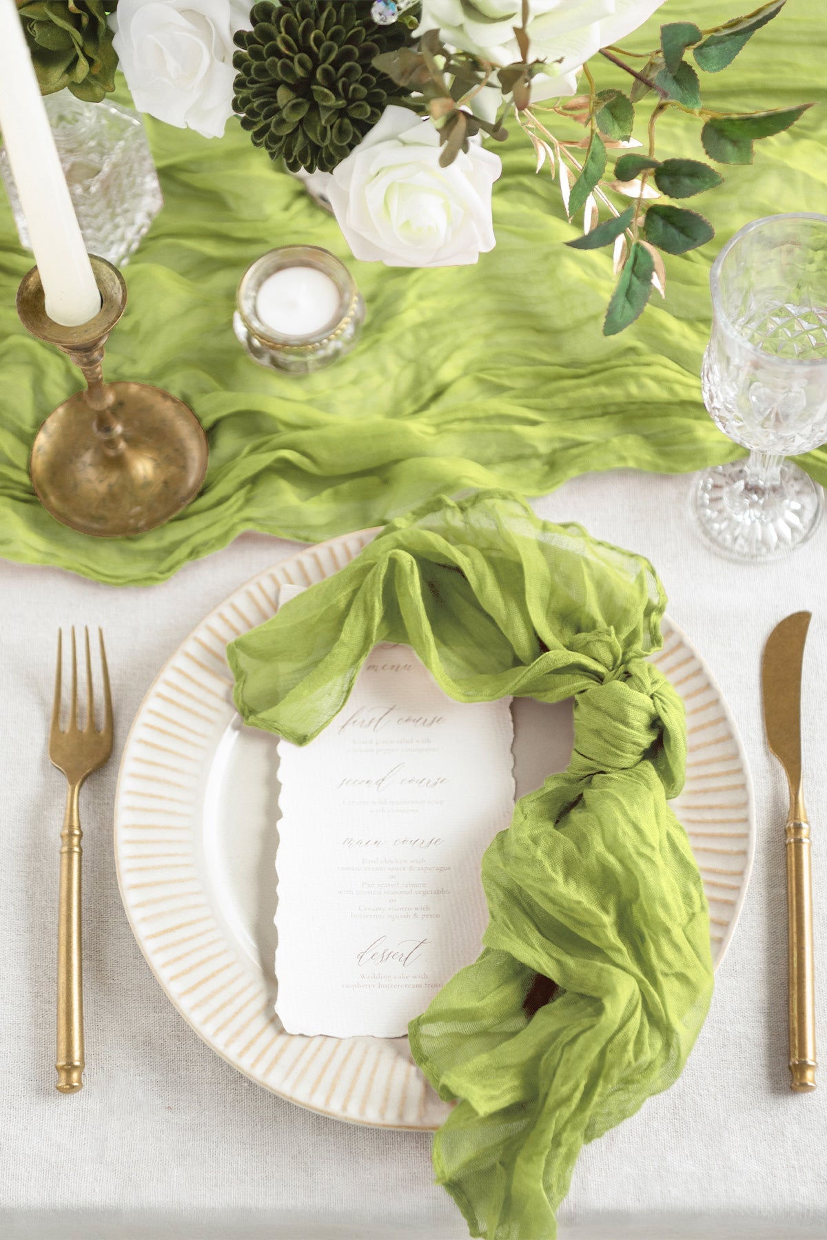 Cheesecloth Napkins in Celery