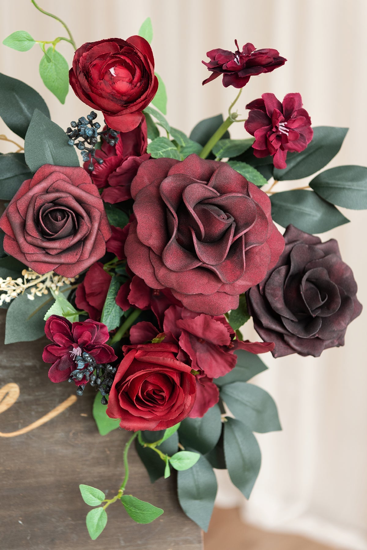 Flexible Combo Set Flower Sign Decor in Bordeaux Red & Wine