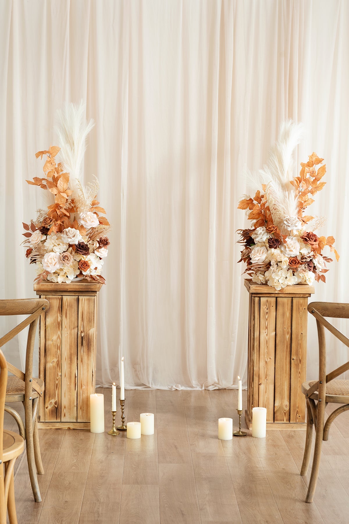 Altar Decor Free-Standing Flowers in Rust & Sepia