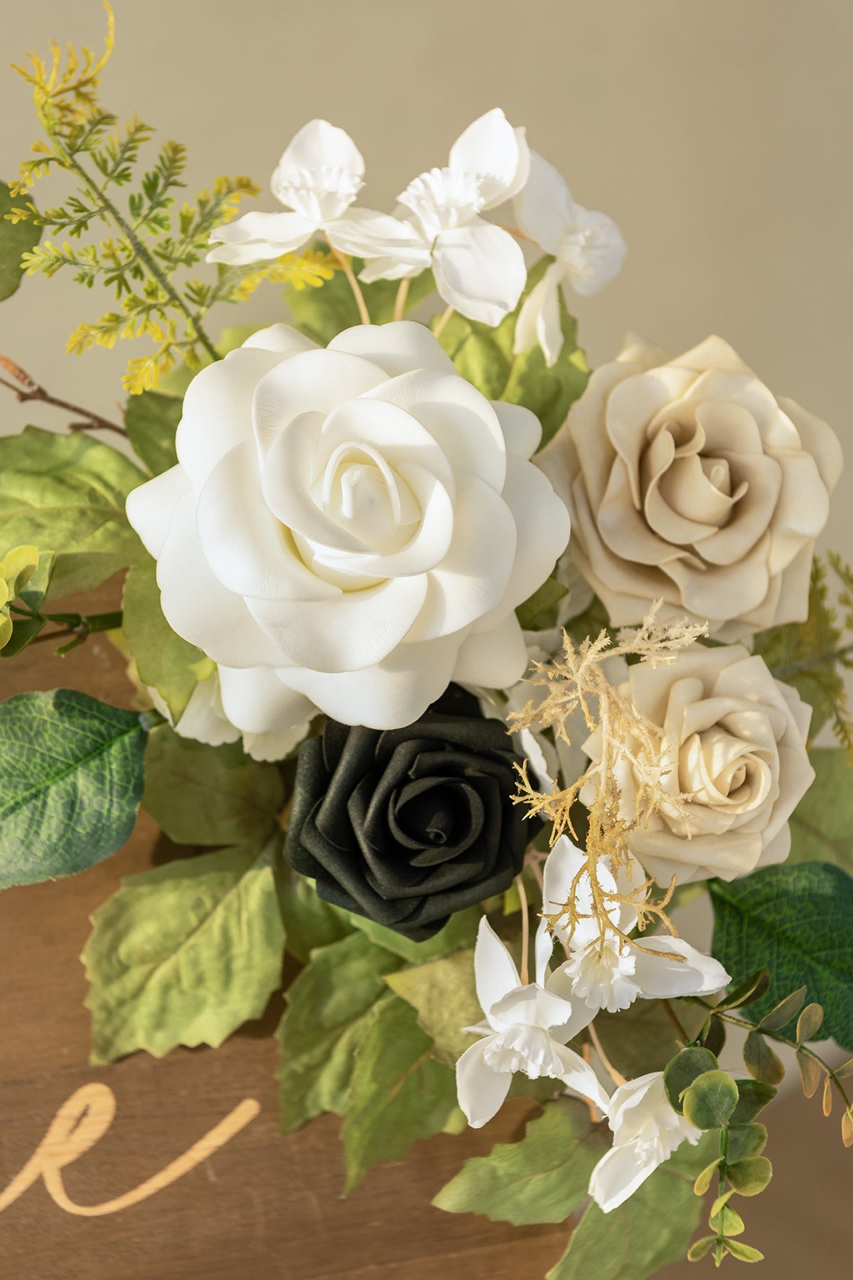 Flexible Combo Set Flower Sign Decor in Emerald & Tawny Beige