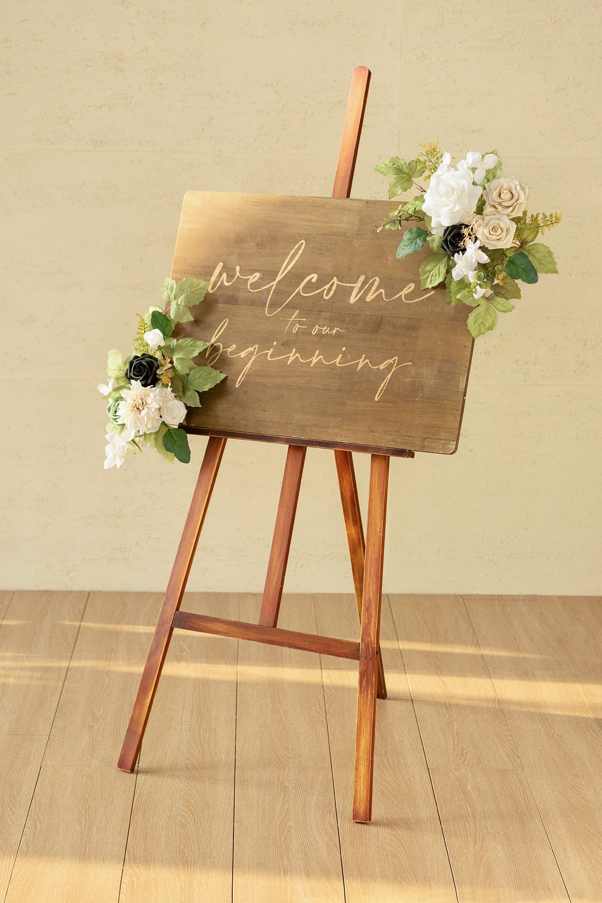 Flexible Combo Set Flower Sign Decor in Emerald & Tawny Beige