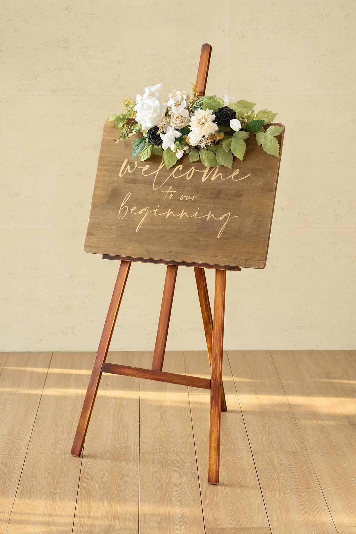 Flexible Combo Set Flower Sign Decor in Emerald & Tawny Beige