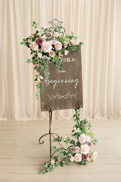 Deluxe Combo Set Flower Sign Decor in Dusty Rose & Cream